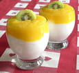 Mousse l�g�re au coulis de mangue