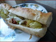 Sandwich aiguillettes de poulet et tomates confites