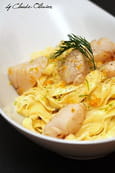 Tagliatelles aux noix de Saint-Jacques flamb�es