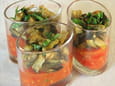Verrines de confiture de tomates et aubergines au cumin