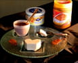 Pana cotta sp�culoos, coulis de carambar  