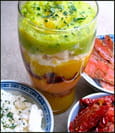 Verrine de polenta multicolore