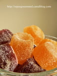 P�tes de fruits oranges et fruits rouges