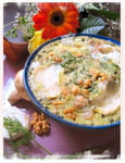 Clafoutis aux champignons, th� vert et ch�vre