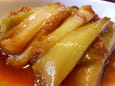 Poireaux brais�s au caramel de soja et paprika