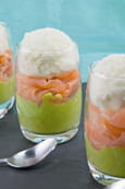 Verrine de saumon fum�-guacamole