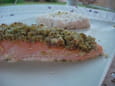 Saumon en cro�te de pesto