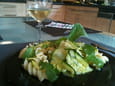 Courgettes crues marin�es, fusilloni et ricotta