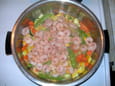 Saut� de crevettes au vin
