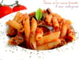 Penne � la sauce tomate et aux aubergines 