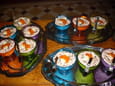 Verrines de saumon fum� et oeufs de caille