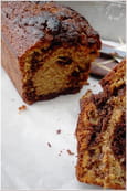 Quatres-quarts marbr� bananes, miel aux �pices et chocolat