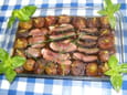 Magrets de canard miel, �chalotes et figues