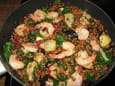 Petit �peautre aux crevettes et aux l�gumes