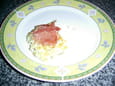 Galettes de risotto sauce au basilic et pancetta
