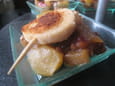 Verrines �chalotes-pommes-noix et boudin blanc