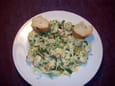 Salade de fenouil et �pinards, joue de loup