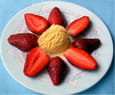 Fraises au sucre et poudre de cacao