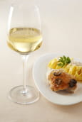 Fricass�e de volaille cr�m�e et truffes au Chablis