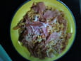 Torti au chorizo et jambon serrano