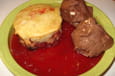 Clafoutis aux cerises et glace chocolat