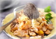 Crumble de poulet et cr�me glac�e chocolat