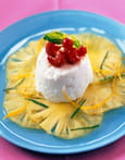 Carpaccio d�ananas au fromage blanc 