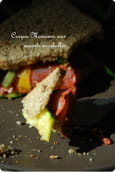 Croque Monsieur aux courgettes, poivrons, chorizo