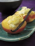 Nectarines d ici farcies au riz au lait, gingembre et citron 