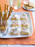 Bouch�es de gaufrette au saumon fa�on cheesecake