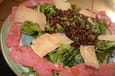 Carpaccio et salade de lentilles