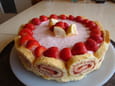 Biscuit roul� au citron vert et � la fraise 
