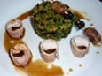 R�bles de lapin farci, brochettes de rognons