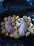Poulet fondant et ses pommes de terres 