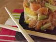 Tartare truite, avocat, mangue