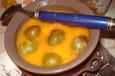 Soupe melon, p�che et prunes