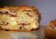 Cake au gongorzola, magret de canard et noix