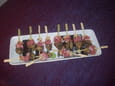 Brochettes ap�ritives au jambon et aux aubergines