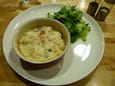 Gratin de chou fleur, lardons, roquefort