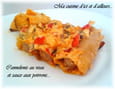 Cannellonis au veau, sauce aux poivrons