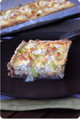 Tarte au poulet, ch�vre frais et poireaux