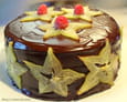Cake au chocolat fourr� fanache et framboises