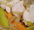 R�ti de porc en papillote aux poireaux et carottes