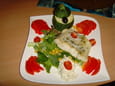 Filet de fl�tan et sa courgette ronde farcis