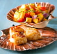 Saint-Jacques de Norv�ge grill�es � la salsa de tomates