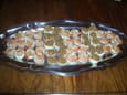 Canap�s d oeufs aux crevettes et au thon
