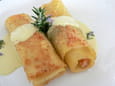 Cannelloni au saumon, sauce au curry