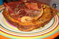 Bruschetta tomate, courgette et jambon de Parme