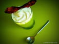 Cappuccino de petits pois et lard croustillant