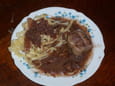 Sauce au vin rouge, �chalotes et champignons